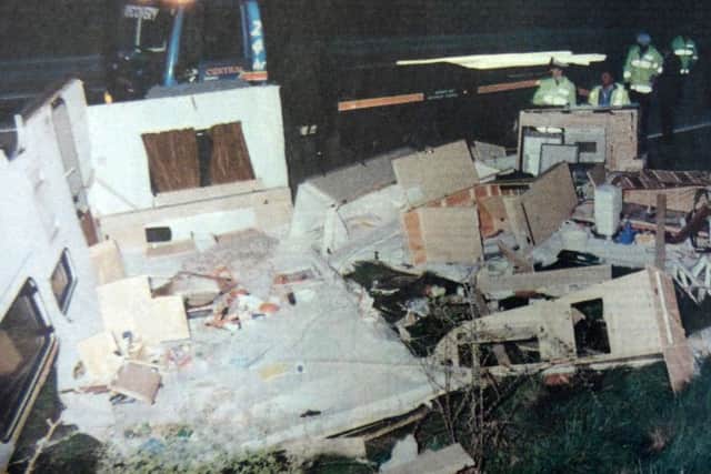 The Trehearne family's Easter break turned sour after their caravan was destroyed following a collision with a central barrier on the A27