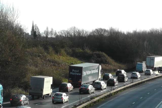 Traffic queueing along the A27 SUS-150426-141301001
