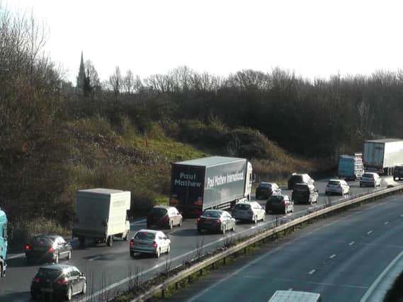 Traffic queueing along the A27  SUS-150426-141301001