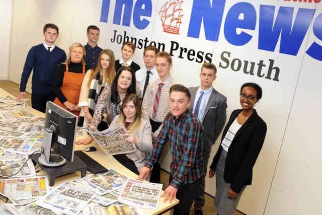 This year's intake of Highbury College journalism students, pictured at The News Picture: Malcolm Wells (161007-9608)