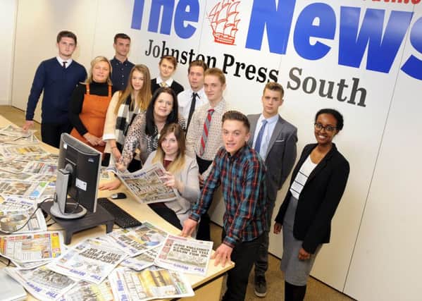 This year's intake of Highbury College journalism students, pictured at The News Picture: Malcolm Wells (161007-9608)