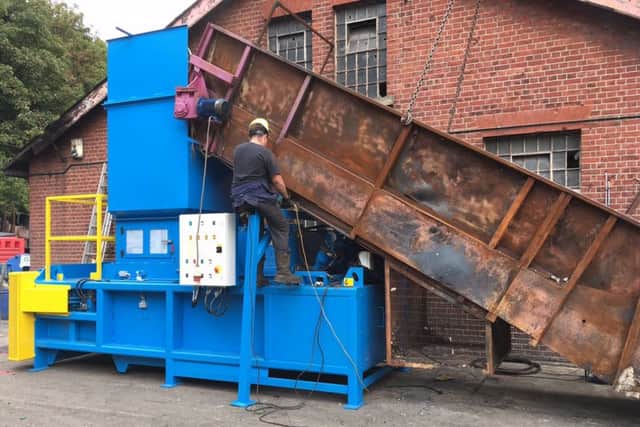 The blaze devasated the firm's baling machine