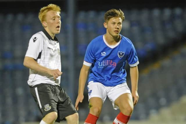 Tommy Scutt, right, netted for Pompey Academy