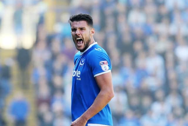 Gareth Evans celebrates in Pompey's 3-1 win against Yeovil. Picture: Joe Pepler PPP-170804-154002006