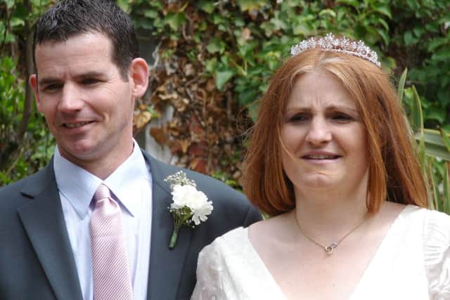 Darren and Leanne Edwards on their wedding day