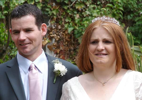 Darren and Leanne Edwards on their wedding day
