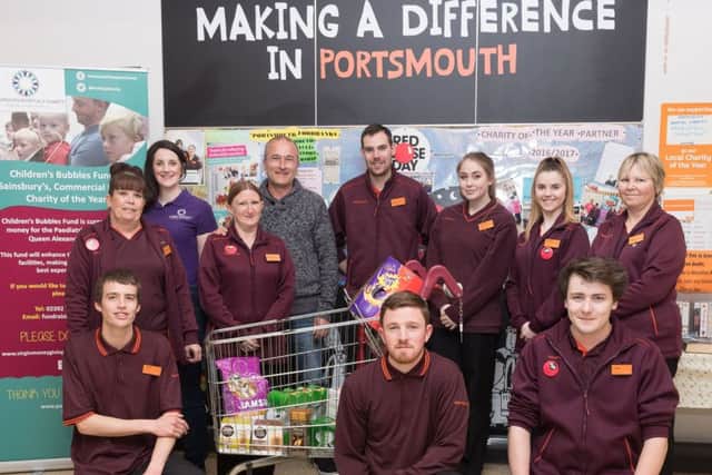 Dean Skinner with the Sainsbury's team
