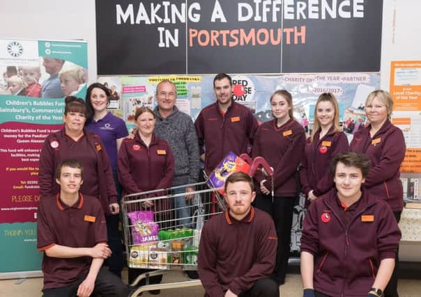 Dean Skinner with the Sainsbury's team