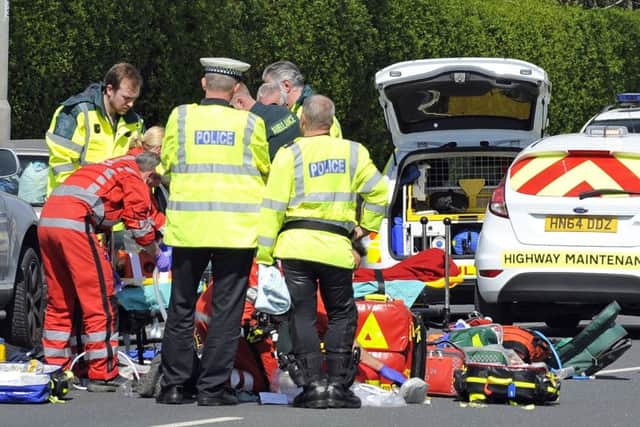 The crash in Eastern Road, Portsmouth. Picture: Malcolm Wells