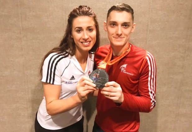 Ben Haines, right, with Bianca Walkden after the Dutch Open