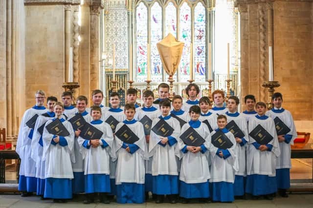 The St Johns College Chapel Choir at Llandaff Cathedral, in Wales