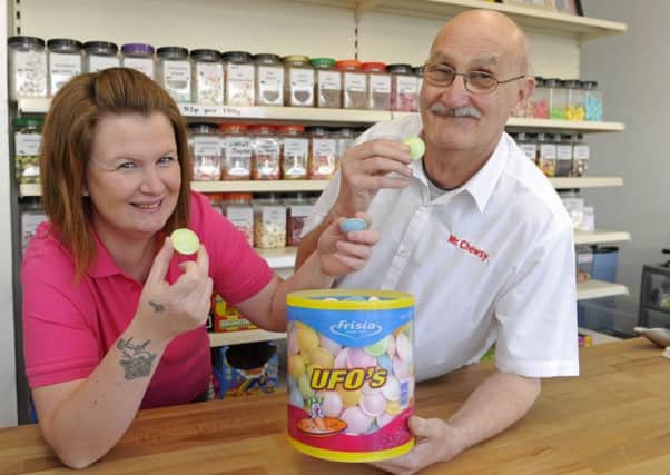 John McConnell and Stacy Baker, who have just opened the Mr Chewsy sweet shop in Gosport Picture Ian Hargreaves  (170331-1)
