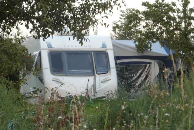 The caravan Steve and Lilian Ritchie lived in for 16 months after being cheated out of thousands by Barry Leigh