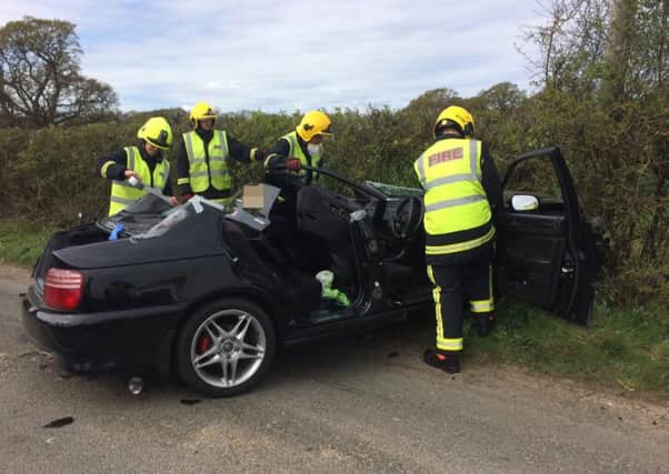 Firefighters were called to a crash between a car and motorbike today Picture: Hampshire Fire and Rescue Service