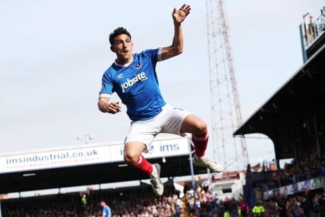 Gary Roberts celebrates his equaliser against Plymouth Picture: Joe Pepler