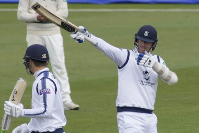Kyle Abbott does the 'dab' as he celebrates his half century. Picture: Neil Marshall