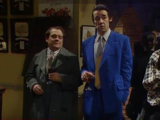 The classic Del Boy bar hatch scene