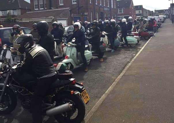 The start of the scooter ride-out for Leanne Baldry