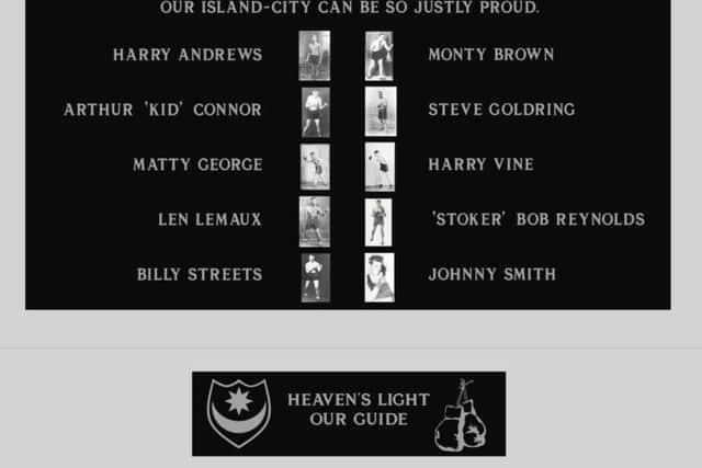This tribute to Portsmouths boxers which will be unveiled in Guildhall Square in August.
