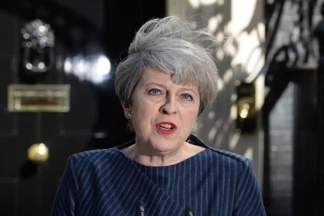 Prime Minister Theresa May makes a statement in Downing Street, London, announcing a snap general election on June 8. Picture: John Stillwell/PA Wire