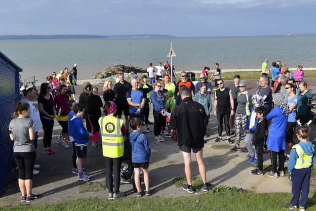 The briefing for new runners ahead of the event. Picture: Neil Marshall