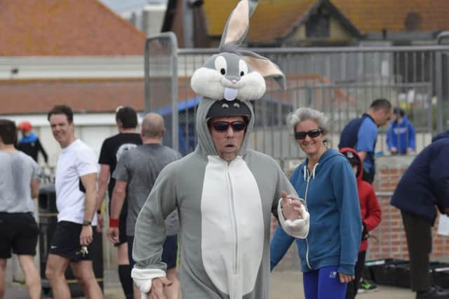 Tony Ryan, the fastest Easter Bunny on show. Picture: Neil Marshall (170299-1)