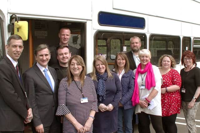 From left, Cllr Paul Godier; Cllr Steve Wemyss; Cllr Robert New; Cllr Jim Fleming; Cllr Jennie Brent; Cllr Donne Jones; Rucksack Project's Joanne Vines; Cllr Luke Stubbs; Cllr Linda Symes; Rucksack Project's Sammy Barcroft; Portsmouth City Council's housing options manager Elaine Bastable
