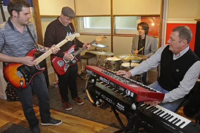 Dom Elton, far right, plays with the Mayfield house band, Dan Sawyers, Aaron Hartley and Gregg Powell. Picture Ian Hargreaves  (170490-1)