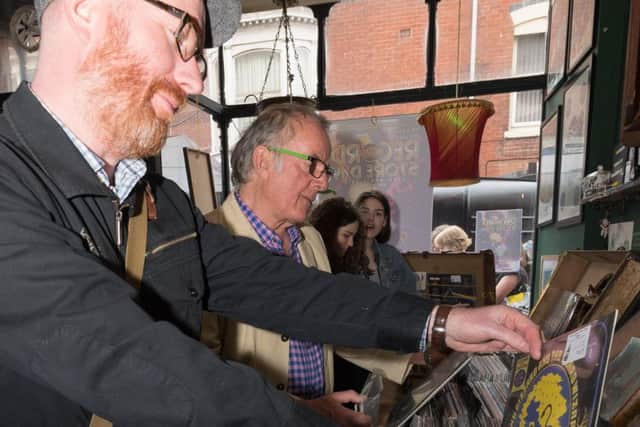 Jon Neil and Mick Donlan browse through records on sale at Pie & Vinyl on Record Store Day Pictures: Keith Woodland