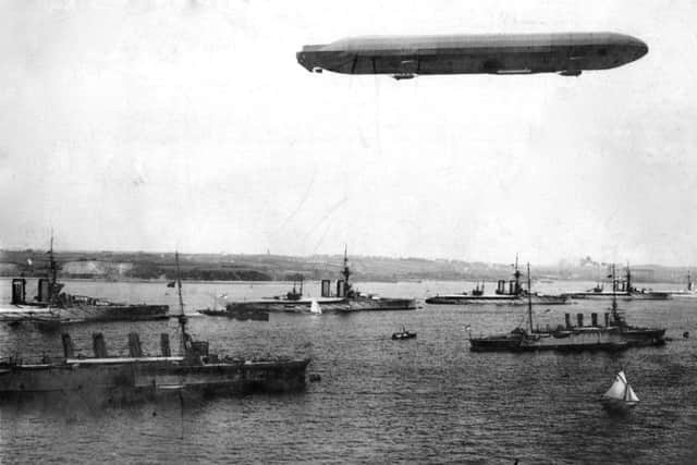 A real picture or fake news? A Zeppelin over Portsmouth Harbour. Perhaps.