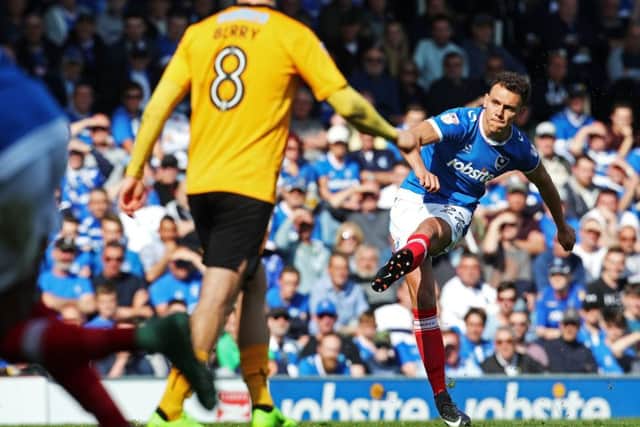 Kal Naismith fires home his goal. Picture: Joe Pepler