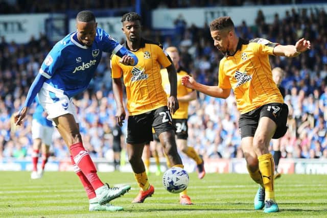 Nicke Kabamba in action for Pompey against Cambridge. Picture: Joe Pepler