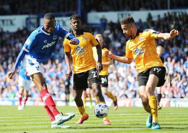 Nicke Kabamba in action for Pompey against Cambridge. Picture: Joe Pepler
