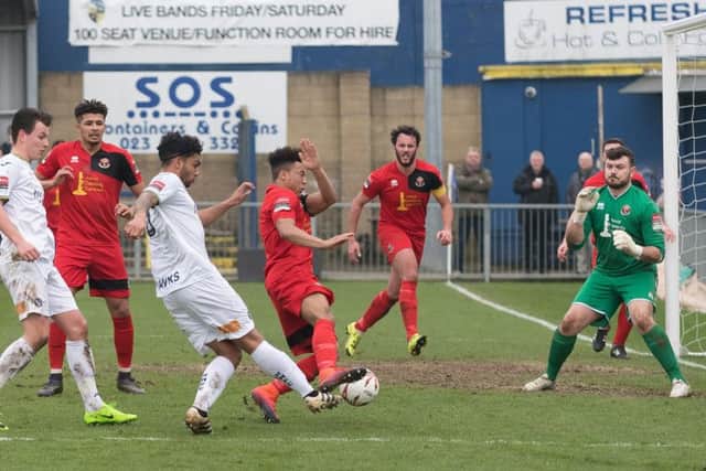 Theo Lewis went closest to scoring for the Hawks. Picture: Keith Woodland