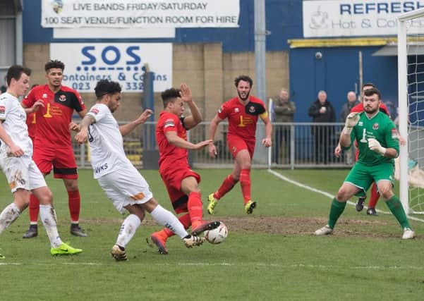 Theo Lewis went closest to scoring for the Hawks. Picture: Keith Woodland