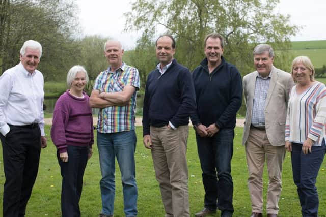 Meon Valley MP George Hollingbery, centre, with residents