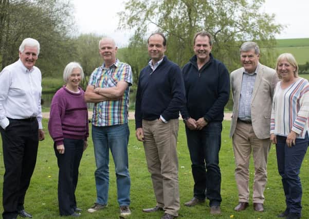 Meon Valley MP George Hollingbery, centre, with residents
