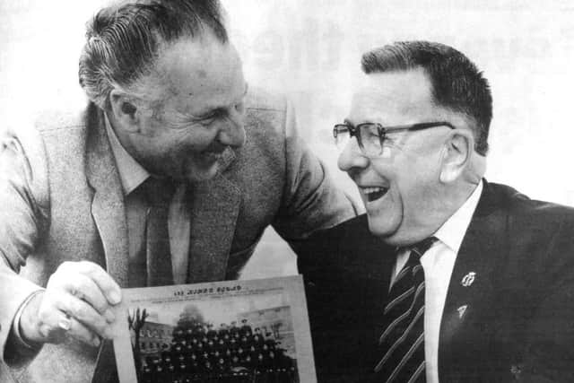 Ken Armstrong, right, and Vic Figgins, left, were best friends while training with the 429 Kings Squad at Eastney in 1945