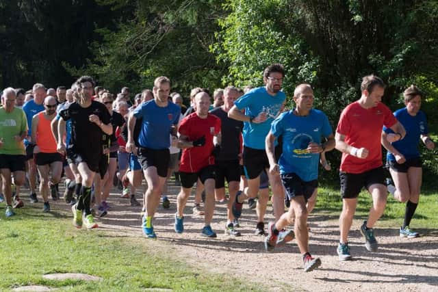The start of Havant parkrun in the sunshine on Saturday. Picture: Keith Woodland