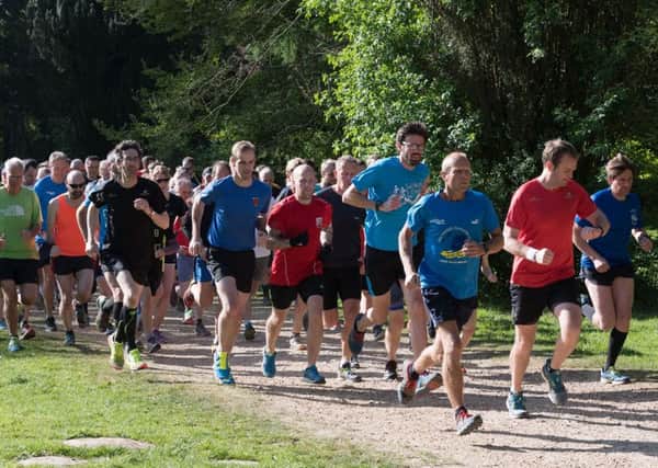 The start of Havant parkrun in the sunshine on Saturday. Picture: Keith Woodland