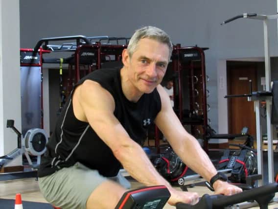 Steve Le Gallais trains hard for the ride in the gym