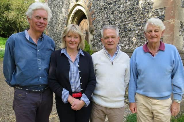Residents Robert Vose, 62, and his wife Jane Vose, 58, with burglar catchers Mike Hughes, 61, and Geoffrey Appleby, 76, who stopped Josh Barnes after he burgled a home in Curdridge.