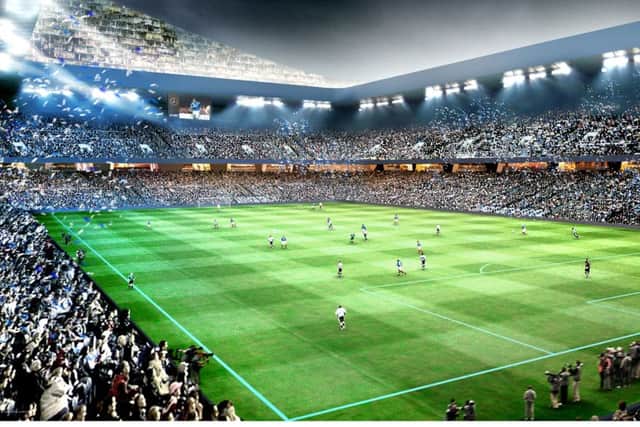 An artist's impression of what Pompey's new stadium would have looked like