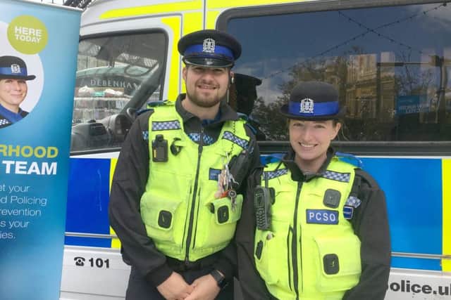 PCSOs Jordan Gervinbo and Stefanie Malone in Commercial Road