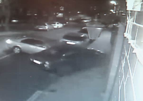 CCTV of a car hitting a parked car and pushing it into the George and Dragon pub in Buckland, Portsmouth