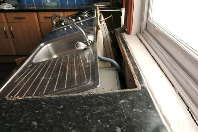 Damage caused to the inside of the George and Dragon in Buckland, Portsmouth after the accident