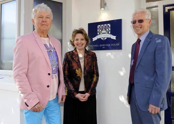 From left, architect Mick Morris, headteacher Rebecca Parkyn and Michael Babcock at the opening of Mayville School's new senior department Picture: Malcolm Wells (170426-1427)