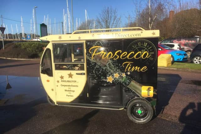 Prosecco Time tuk-tuk launched by Gosport firm tuktukdirect.com