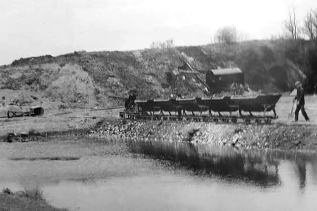 A miniature railway was constructed to shift rubble from the land which would eventually become Portsmouth Airport            Picture: Gary Manning