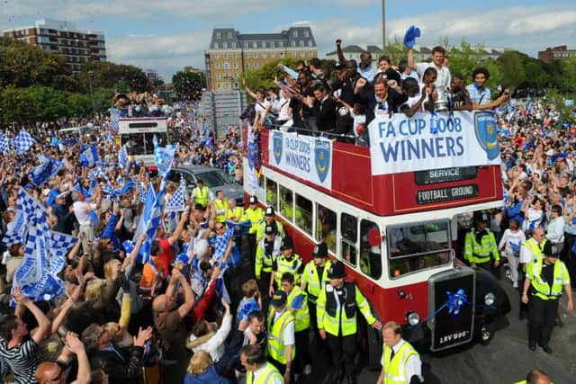 Pictures from Pompwy's open-top bus parade on May 18, 2008, to celebrate winning the FA Cup. Picture: Malcolm Wells